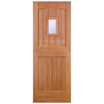 External Hardwood Unfinished M&T 2P 1L Clear Glass Stable Door (LIBMTBARCGDG)