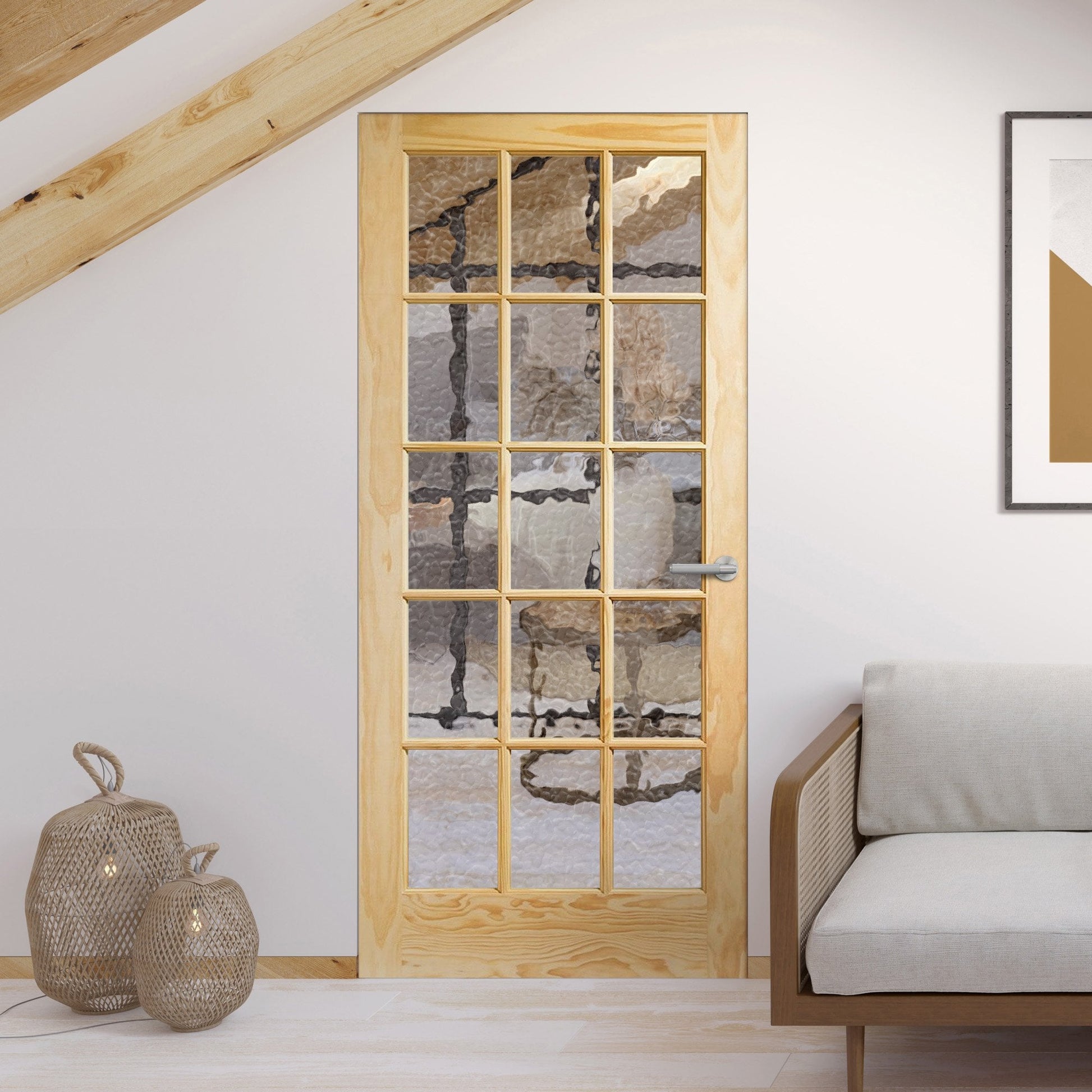 Clear Pine Internal Unfinished SA 15 Flemish Glass Door (115801)