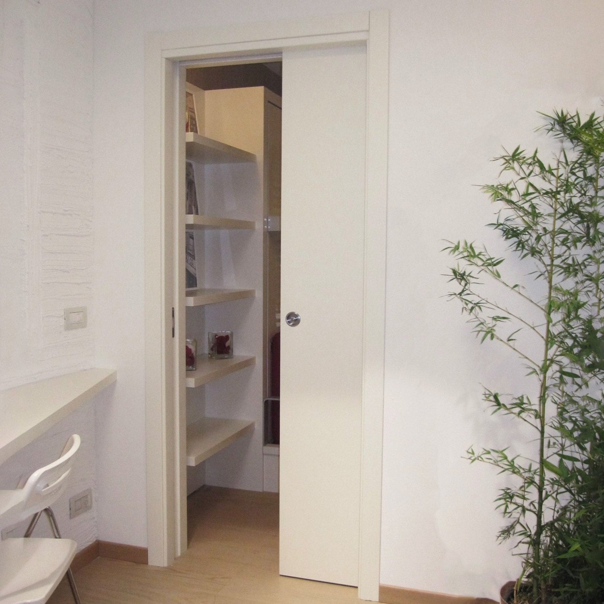 125mm Ermetika EvoKit White Single Pocket Door System (118488)