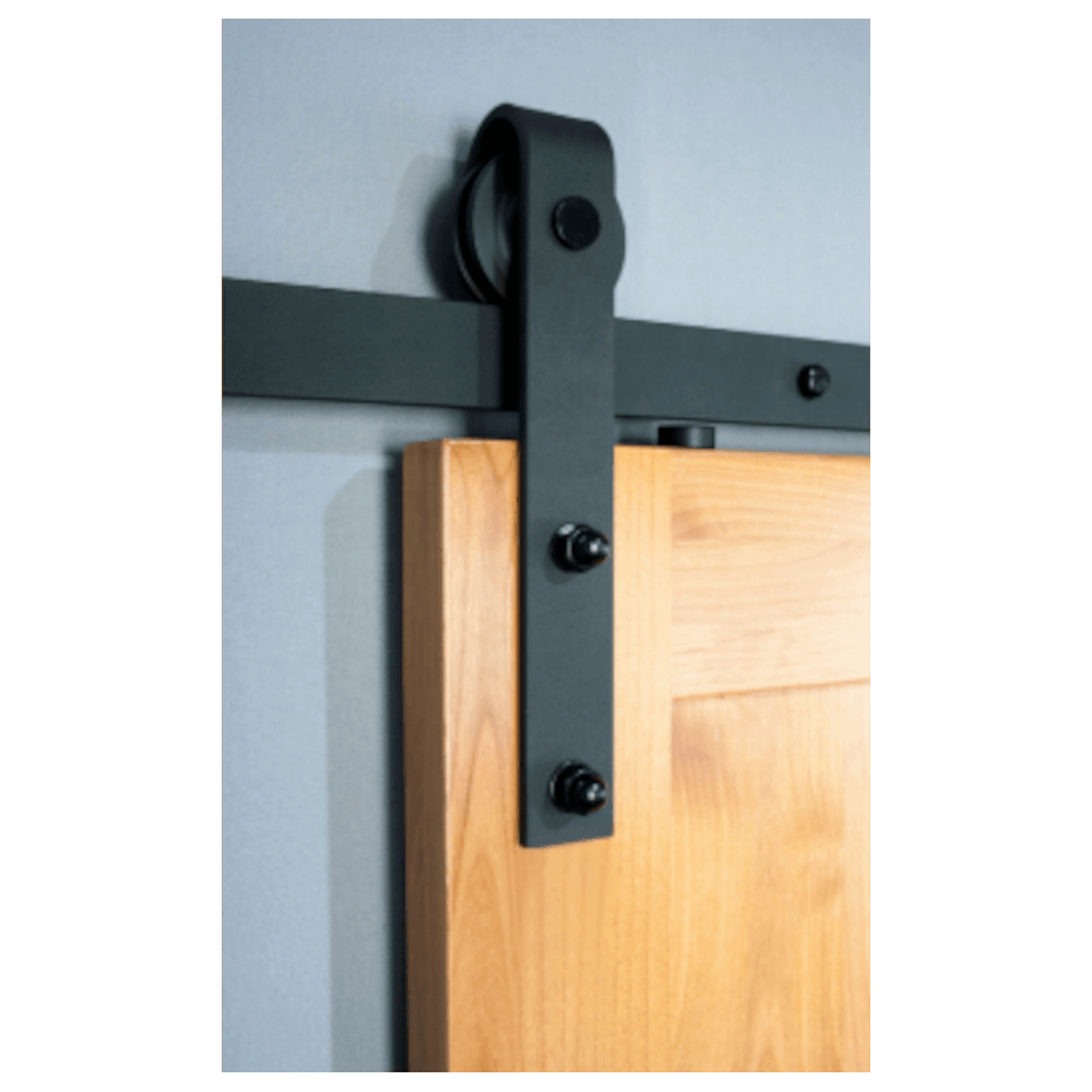 Matt Black 2m Single Face Mounted Sliding Door Track