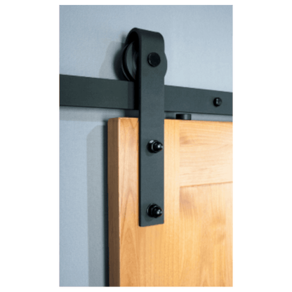 Matt Black 2m Single Face Mounted Sliding Door Track