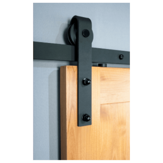 Matt Black 2m Single Face Mounted Sliding Door Track