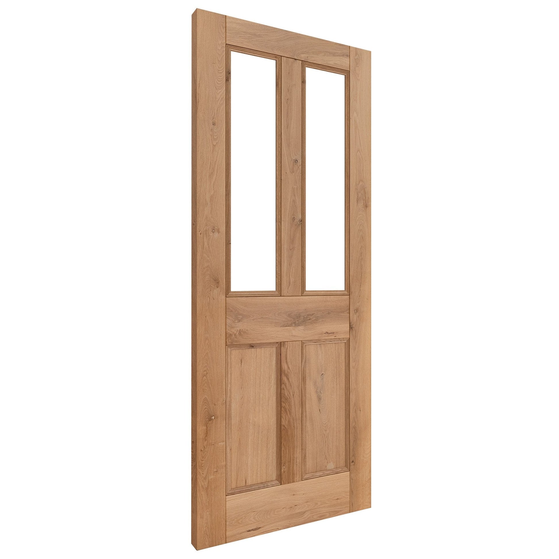 Internal Fully Finished Rustic Oak Victorian 2 Light Clear Glazed Door (118842)