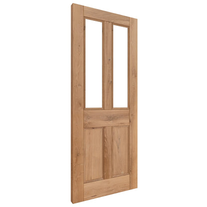 Internal Fully Finished Rustic Oak Victorian 2 Light Clear Glazed Door (118842)
