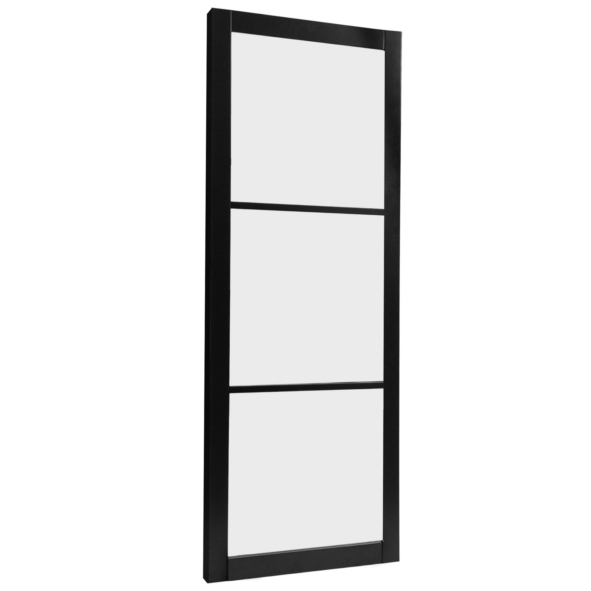 Graphite Black Internal Fully Finished Industrial Studio 3 Light Obscure Glass Door (119080)