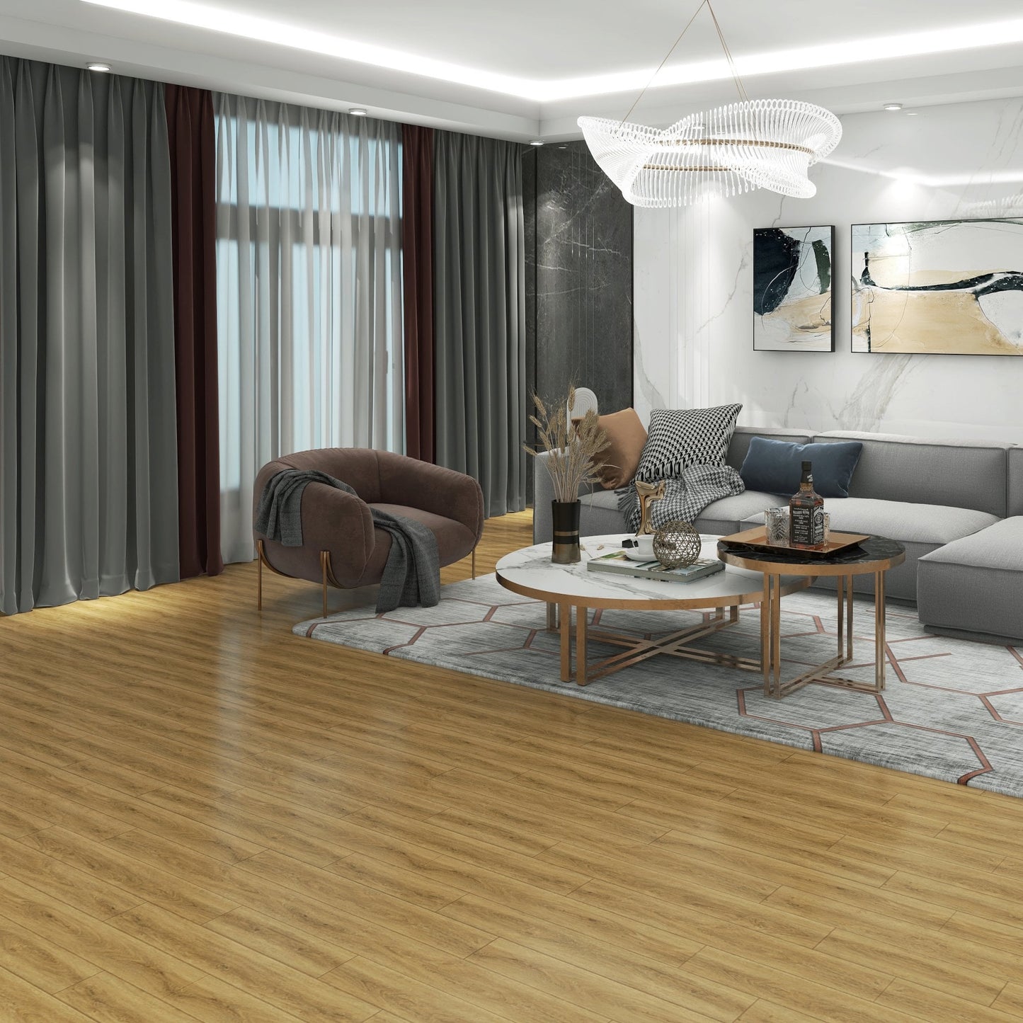 Liberty Floors | 5mm Cottage Oak Engineered Sample - SKU-307294 - SPC-LSP-007