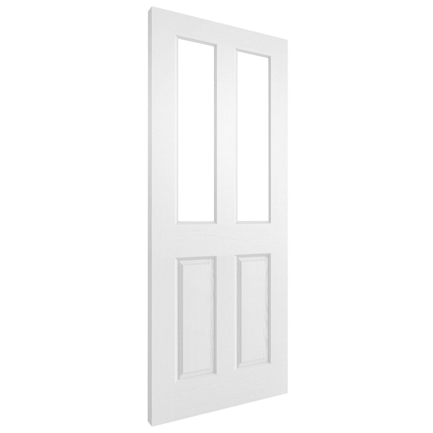 White Internal Primed Lifestyle Textured Square Top 2 Light Clear Glass Door (118973)