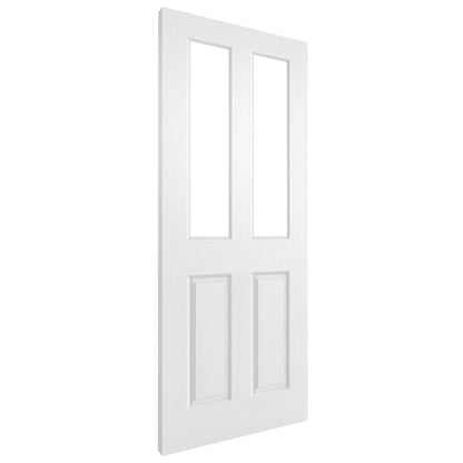 White Internal Primed Lifestyle Textured Square Top 2 Light Clear Glass Door (118973)