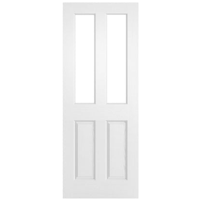 White Internal Primed Lifestyle Textured Square Top 2 Light Clear Glass Door (118973)