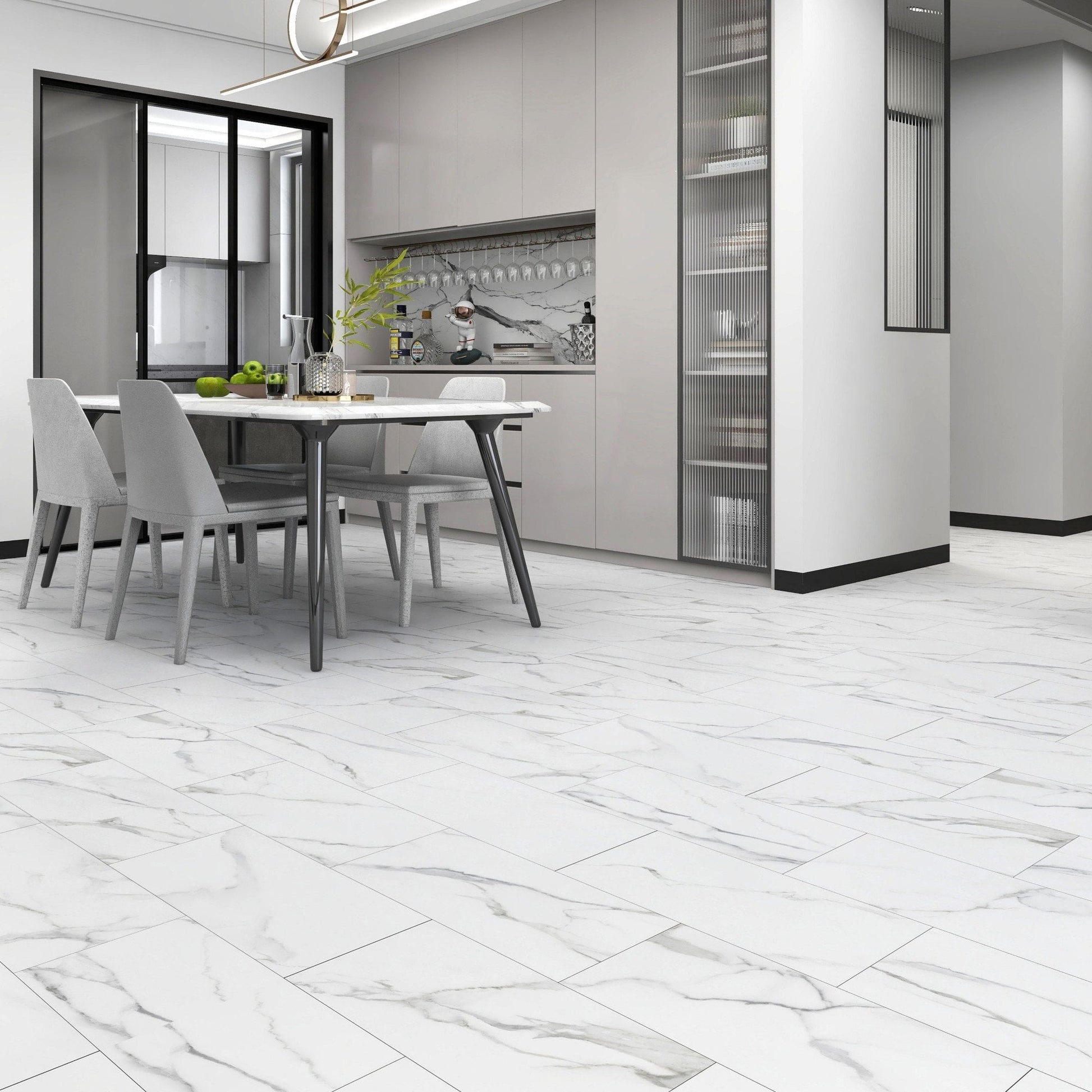 Arctic White Marble - Lifestyle Plus Tile 5mm Luxury Rigid Core Vinyl Sample - SKU-314666 - SPC-LSPT-001