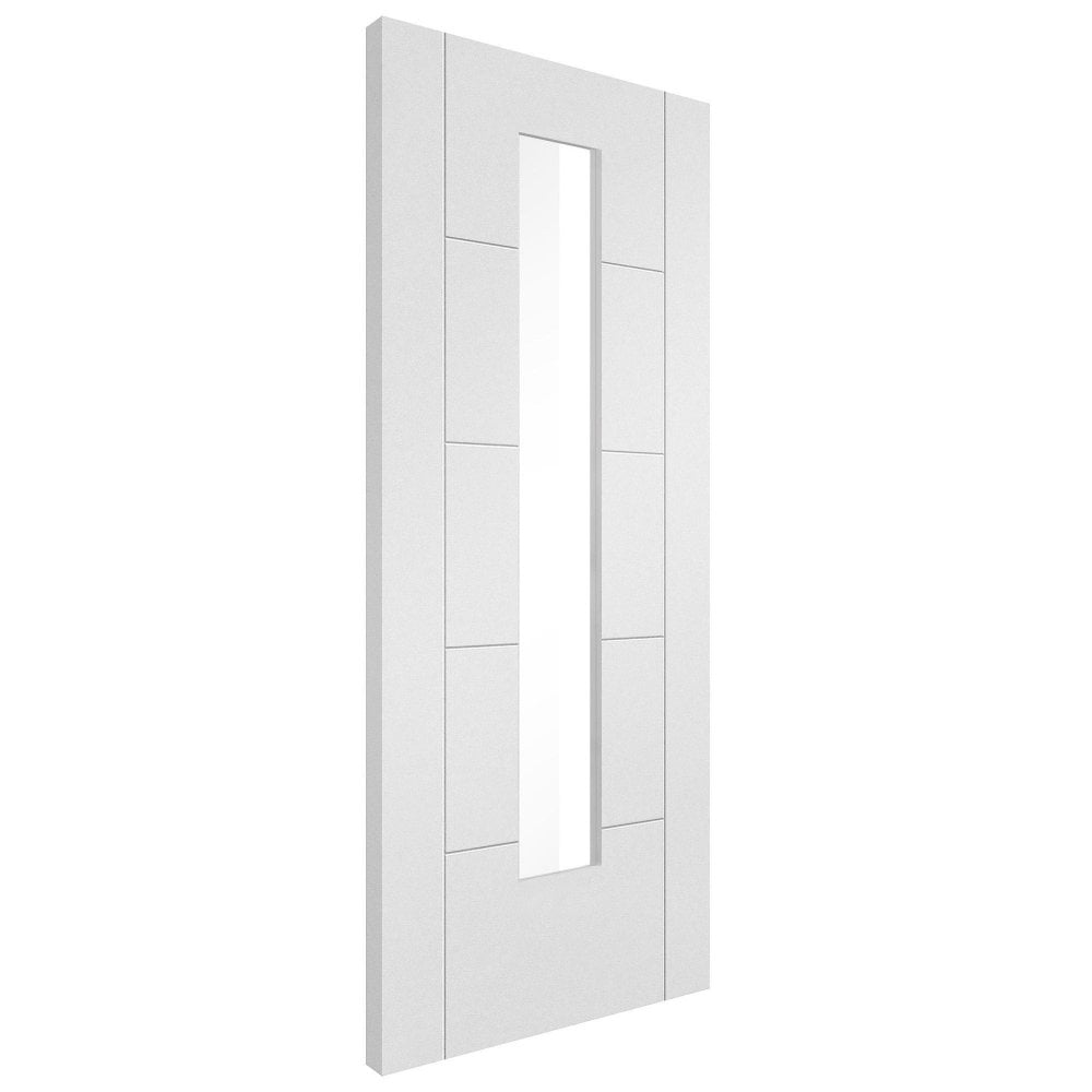 White Internal Primed Parma 1 Light Clear Glass Door (110294)
