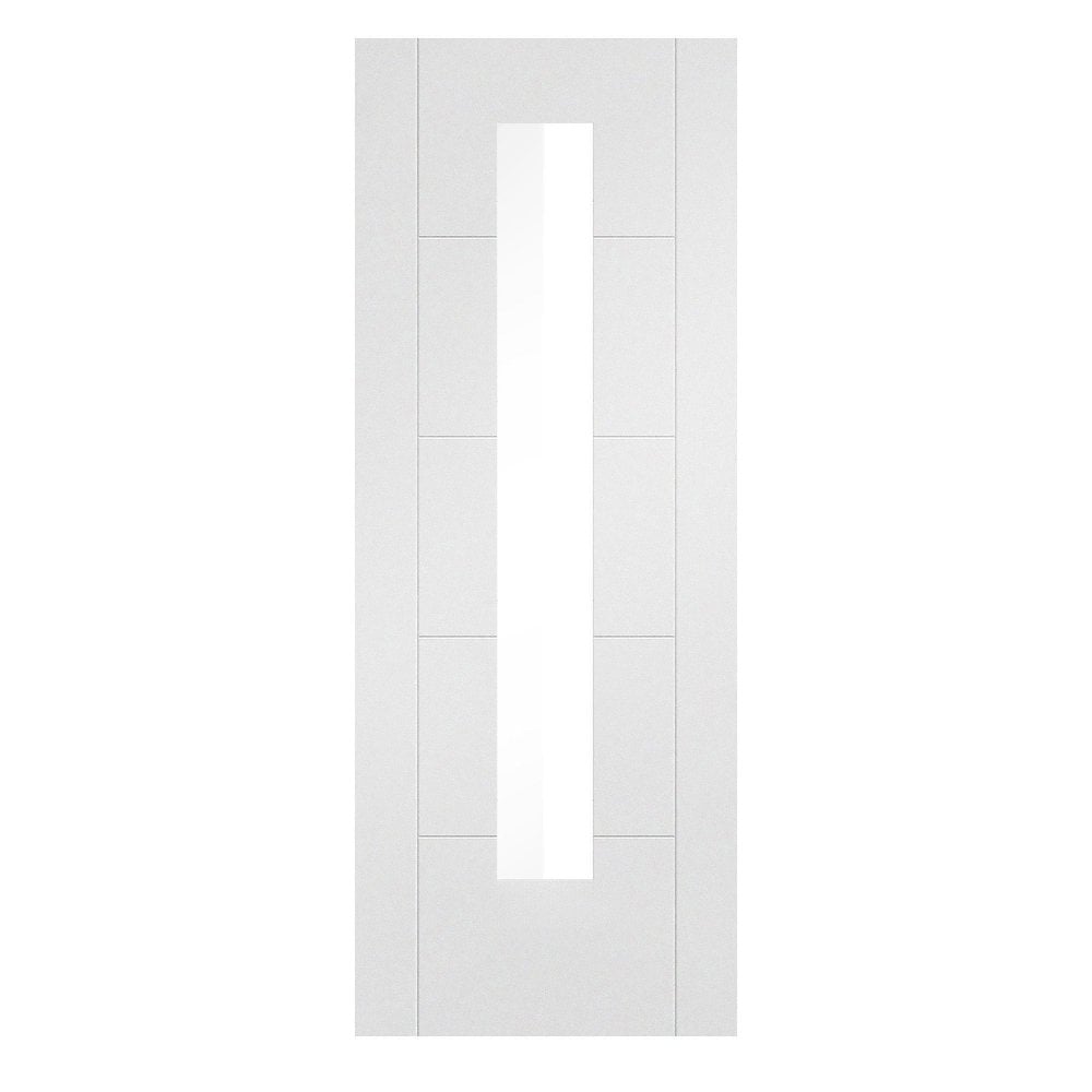 White Internal Primed Parma 1 Light Clear Glass Door (110294)