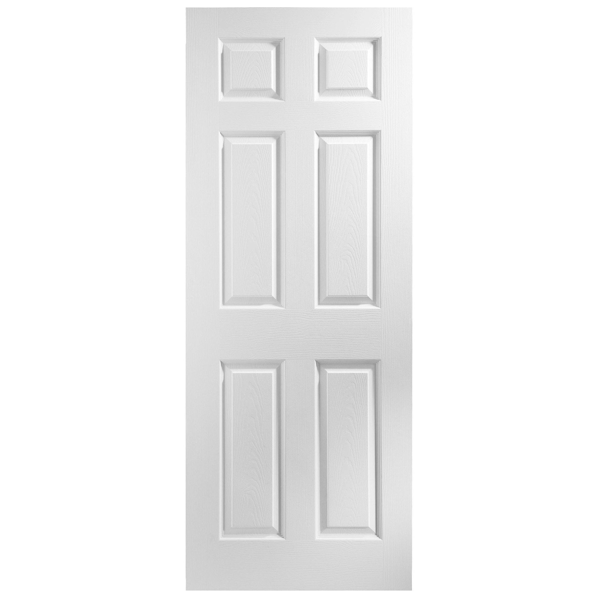 White Internal Moulded Lifestyle Primed Textured 6 Panel FD30 Fire Door (119170)