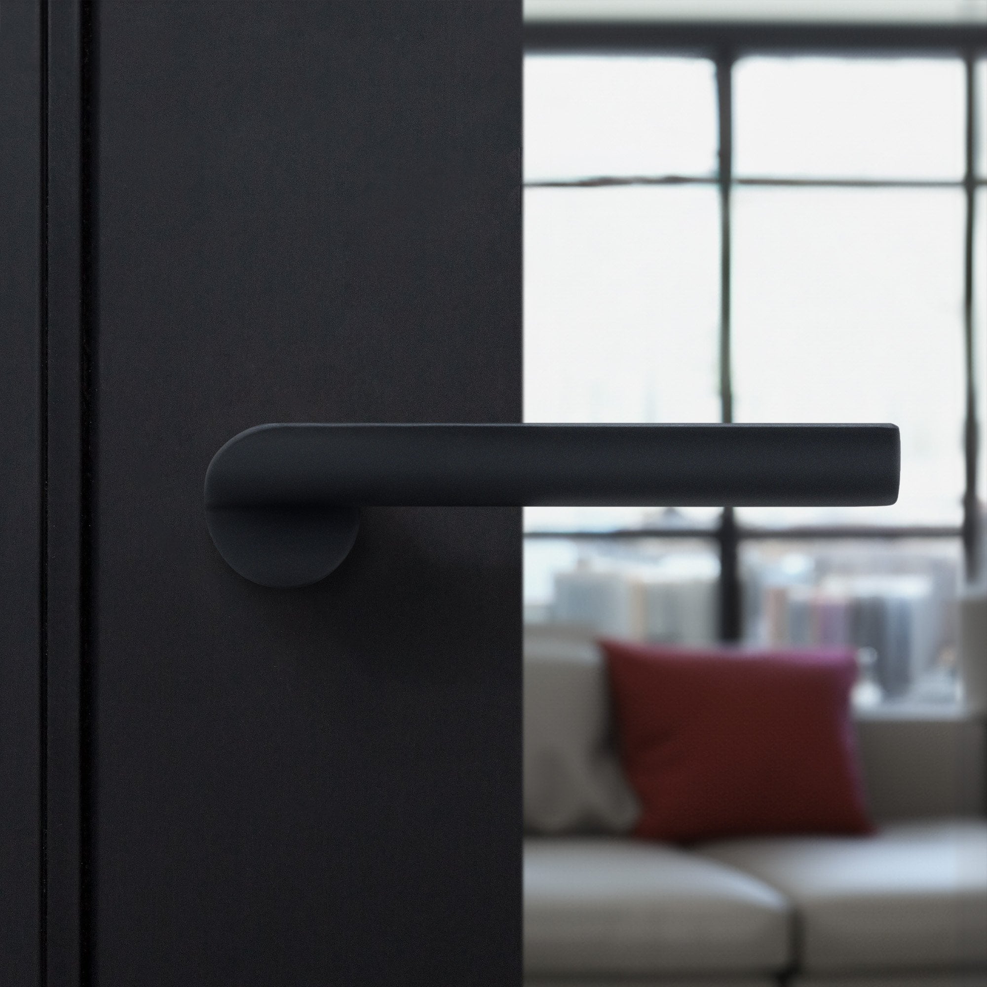Leader Studio Industrial Slim 1205 Matt Black Lever Handle Pack