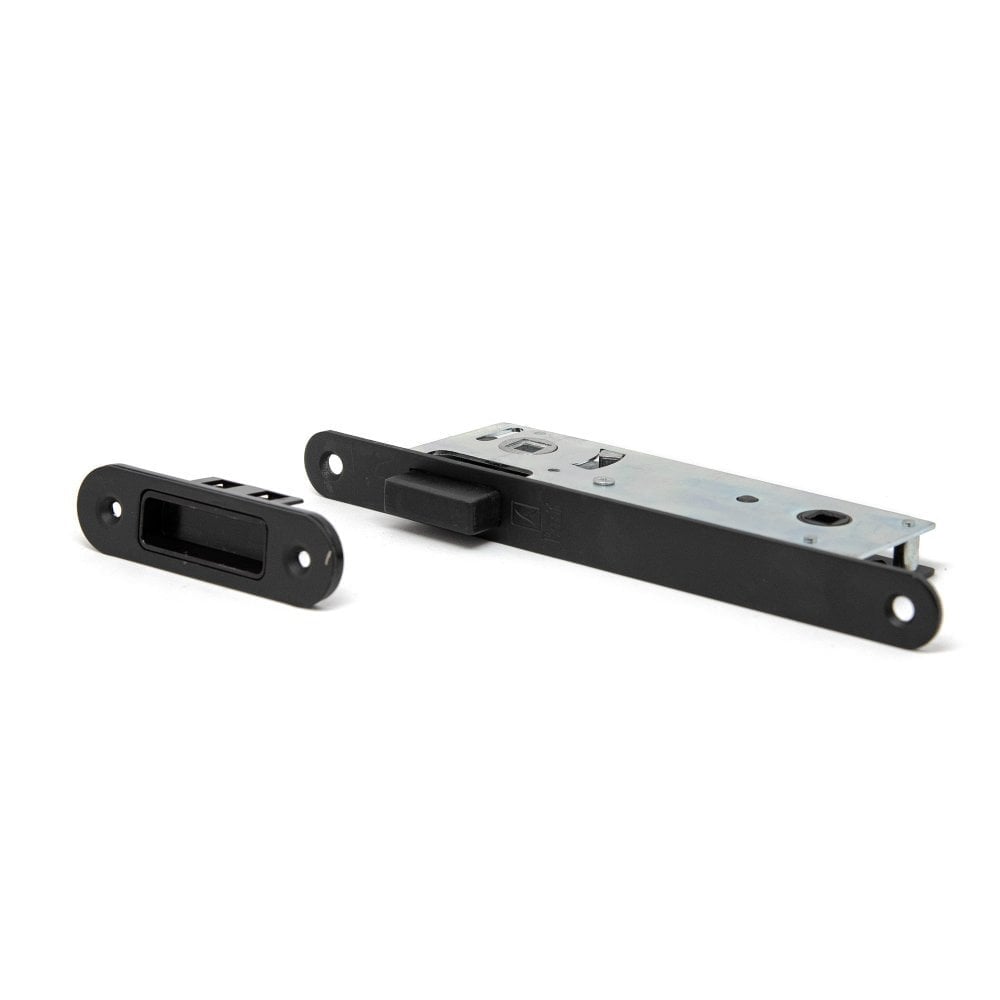 Studio Industrial Round Rose Lever Door Handle Set - Matt Black (307042)
