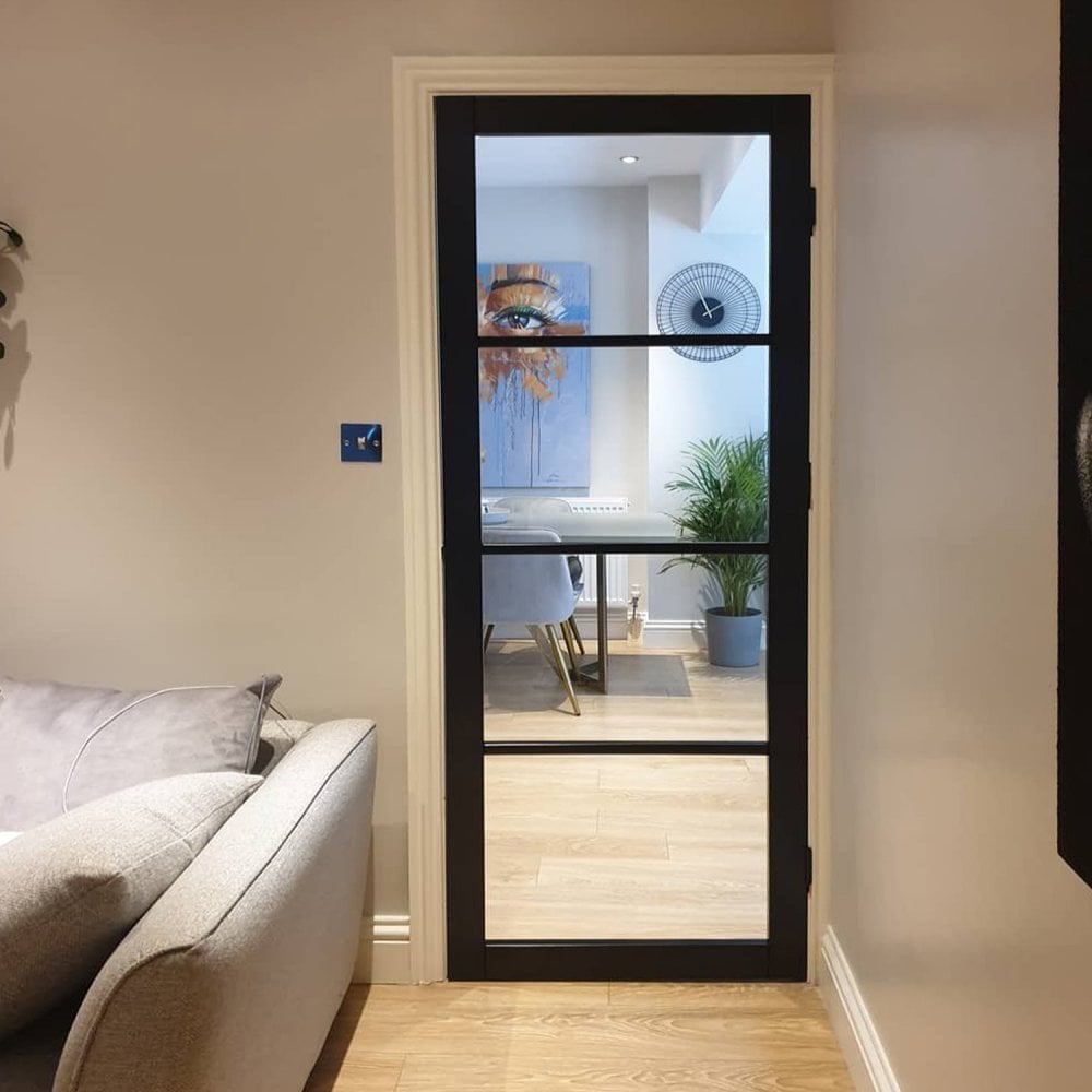 Internal Primed Industrial 2.0 Lifestyle 4 Light Clear Glass Door (119807)