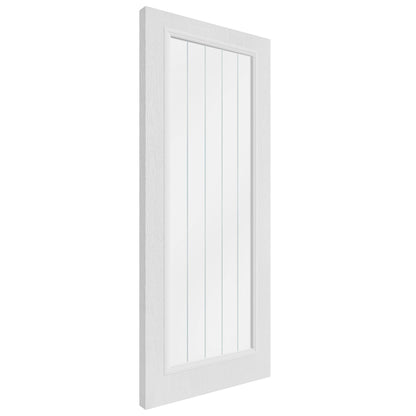 White Internal Textured Lifestyle Cottage Primed 1 Light Obscure Lined Clear Glass Door (119741)