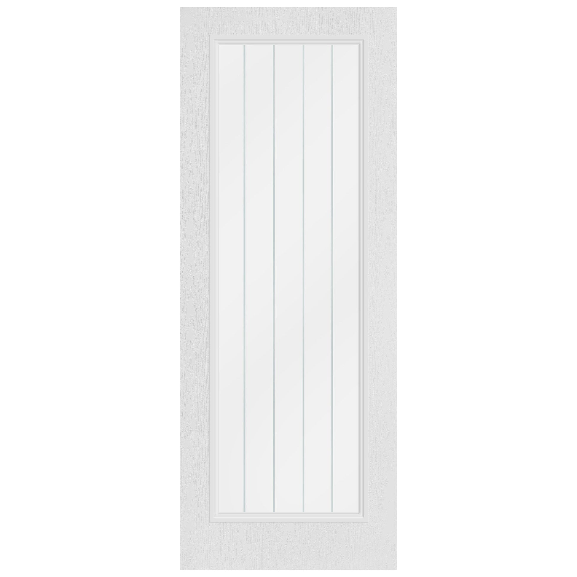 White Internal Textured Lifestyle Cottage Primed 1 Light Obscure Lined Clear Glass Door (119741)
