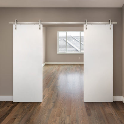 Satin Nickel 3m Face Mounted Sliding Barn Pair Door Track (119282)