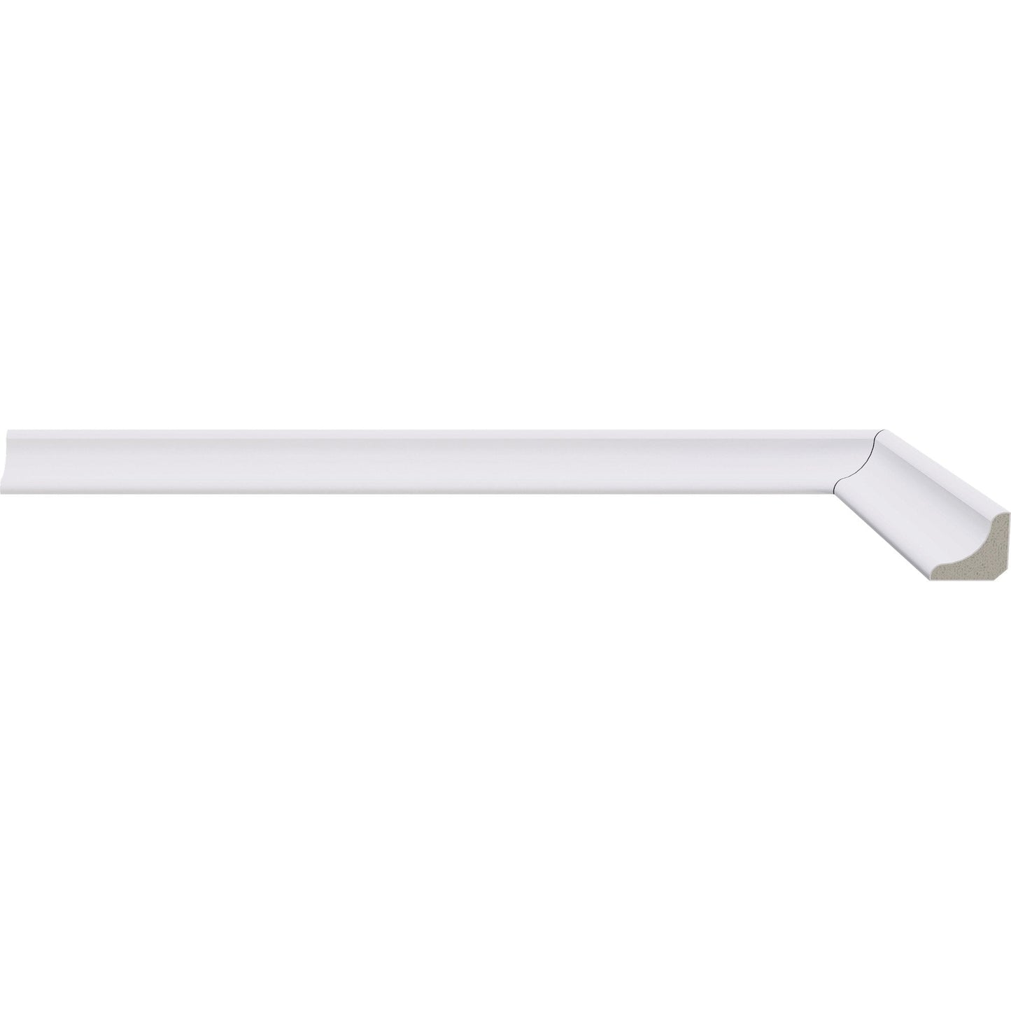2.4m White Gloss Wrapped Half Round Moulding (120116)