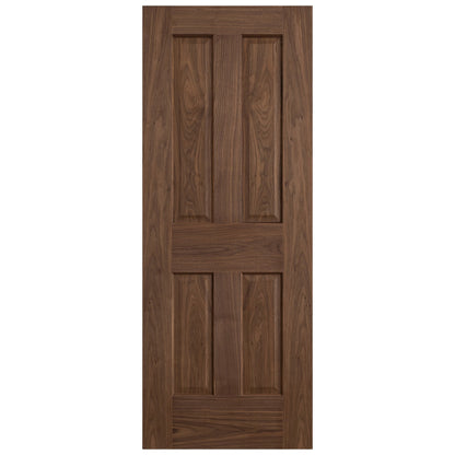 Internal Walnut  Fully Finished 4 Panel Victorian FD30 Fire Door (117105)
