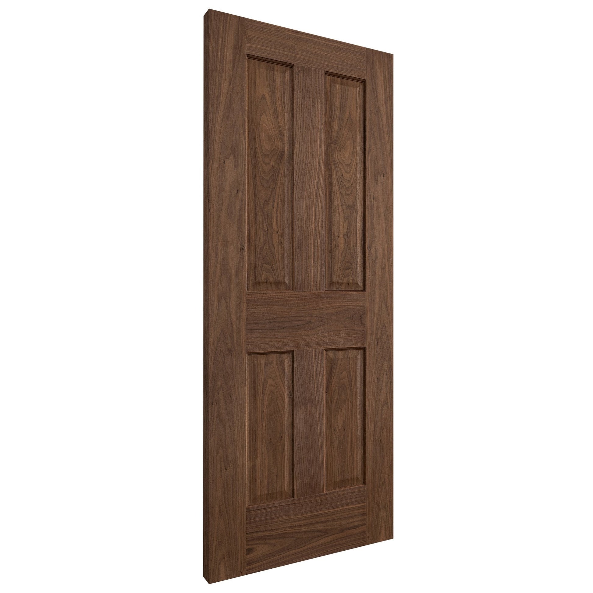 Internal Walnut  Fully Finished 4 Panel Victorian FD30 Fire Door (117105)