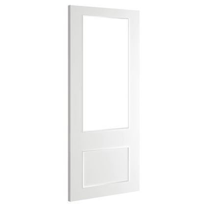 B-Grade White Internal Primed Sandringham 1 Light Bevelled Glass Door (120267)