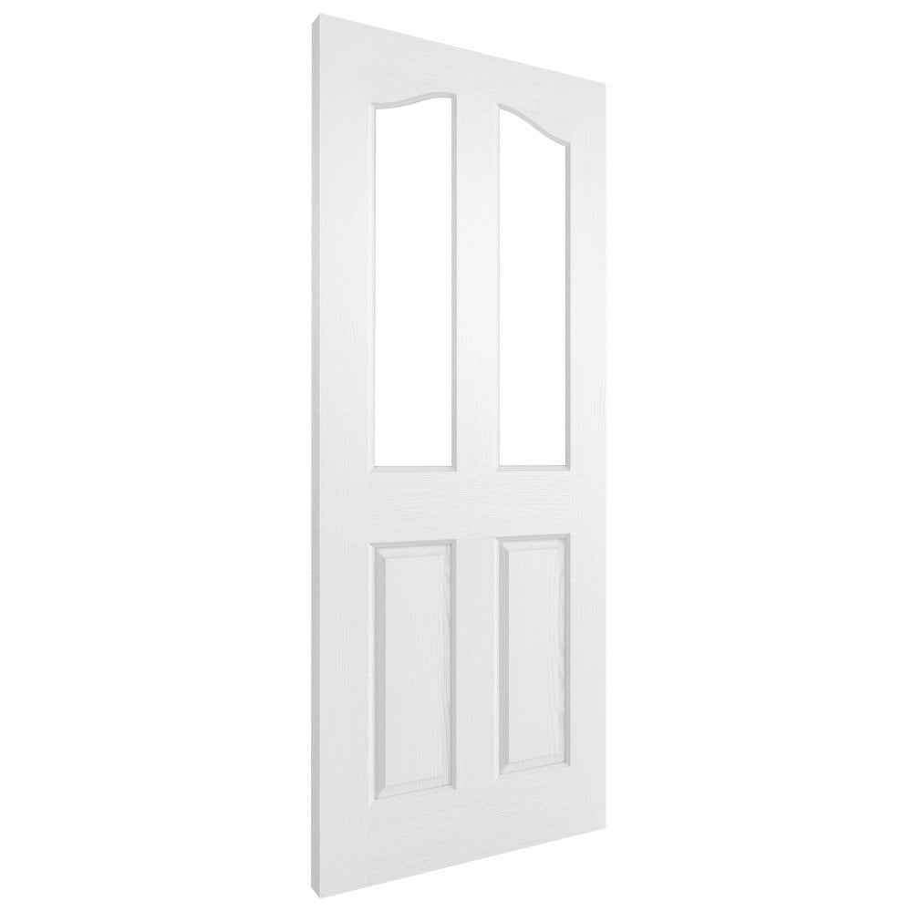 White Internal Primed Moulded Lifestyle 2 Light Clear Glass Door (119108)