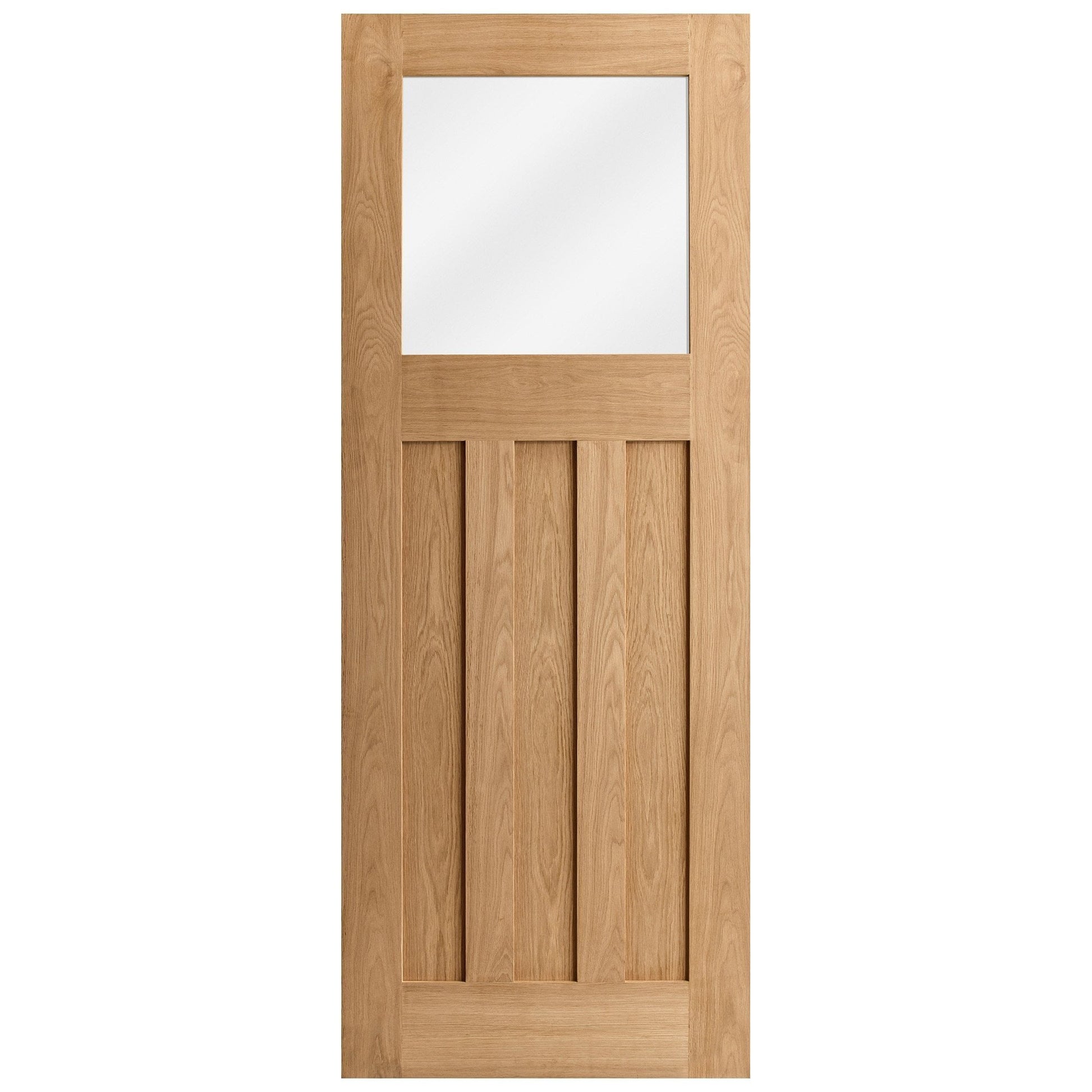 Oak Internal Unfinished 1930's DX 3 Panel 1 Light Clear Glass Made-to-Measure Door (120455)