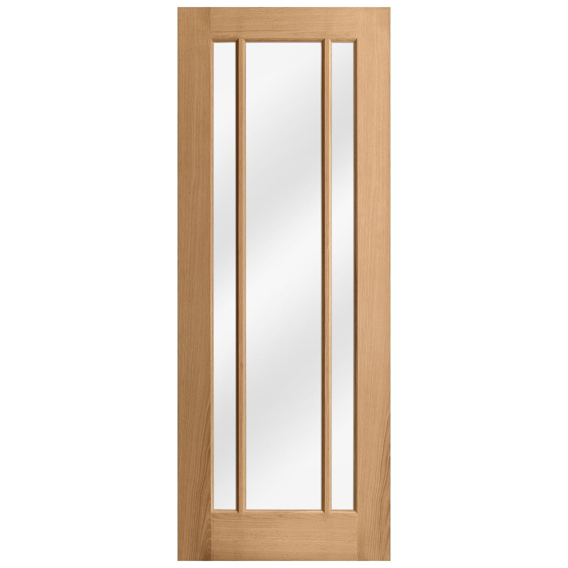 Oak Internal Unfinished Toledo 3 Light Clear Glass Made-to-Measure Door (120470)