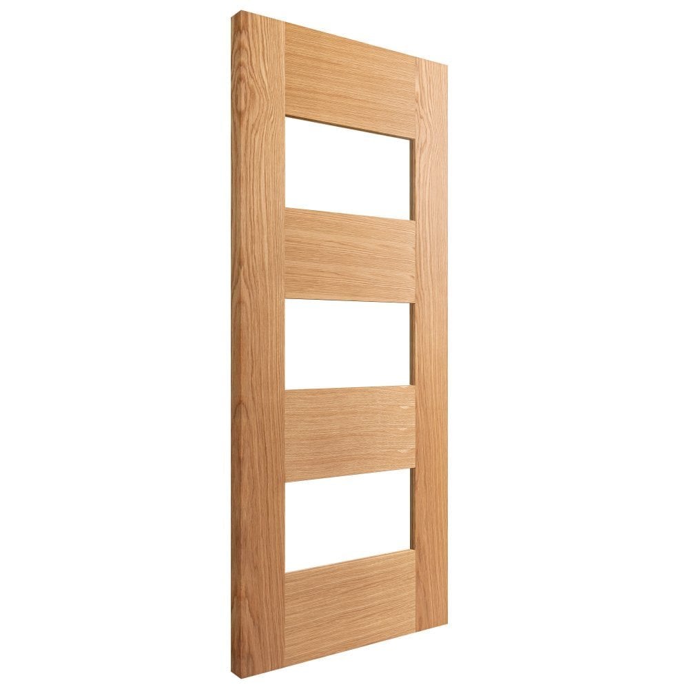 Oak Internal Fully Finished Edison 7 Panel 3 Light Clear Glass Made-to-Measure Door (120478)