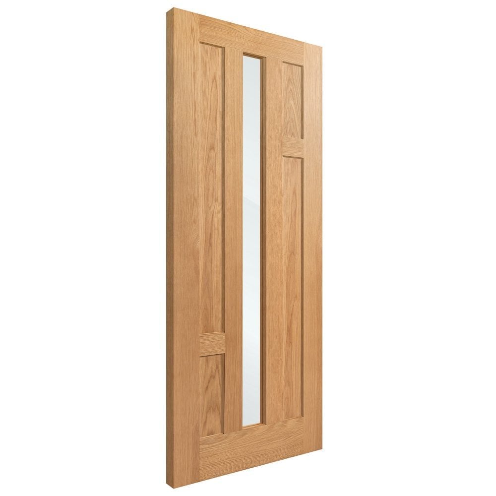 Oak Internal Fully Finished Stamford 4 Panel 1 Light Clear Glass Made-to-Measure Door (120486)