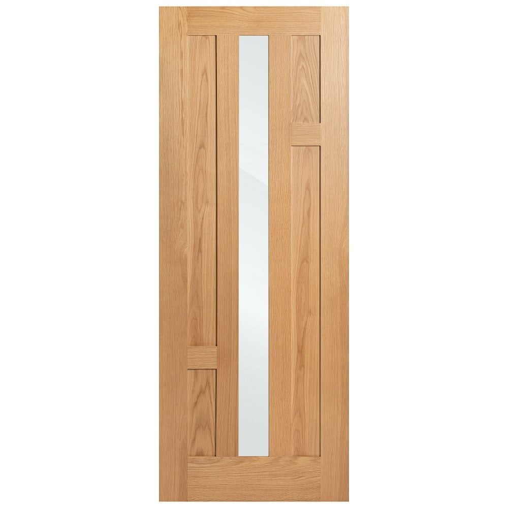 Oak Internal Fully Finished Stamford 4 Panel 1 Light Clear Glass Made-to-Measure Door (120486)