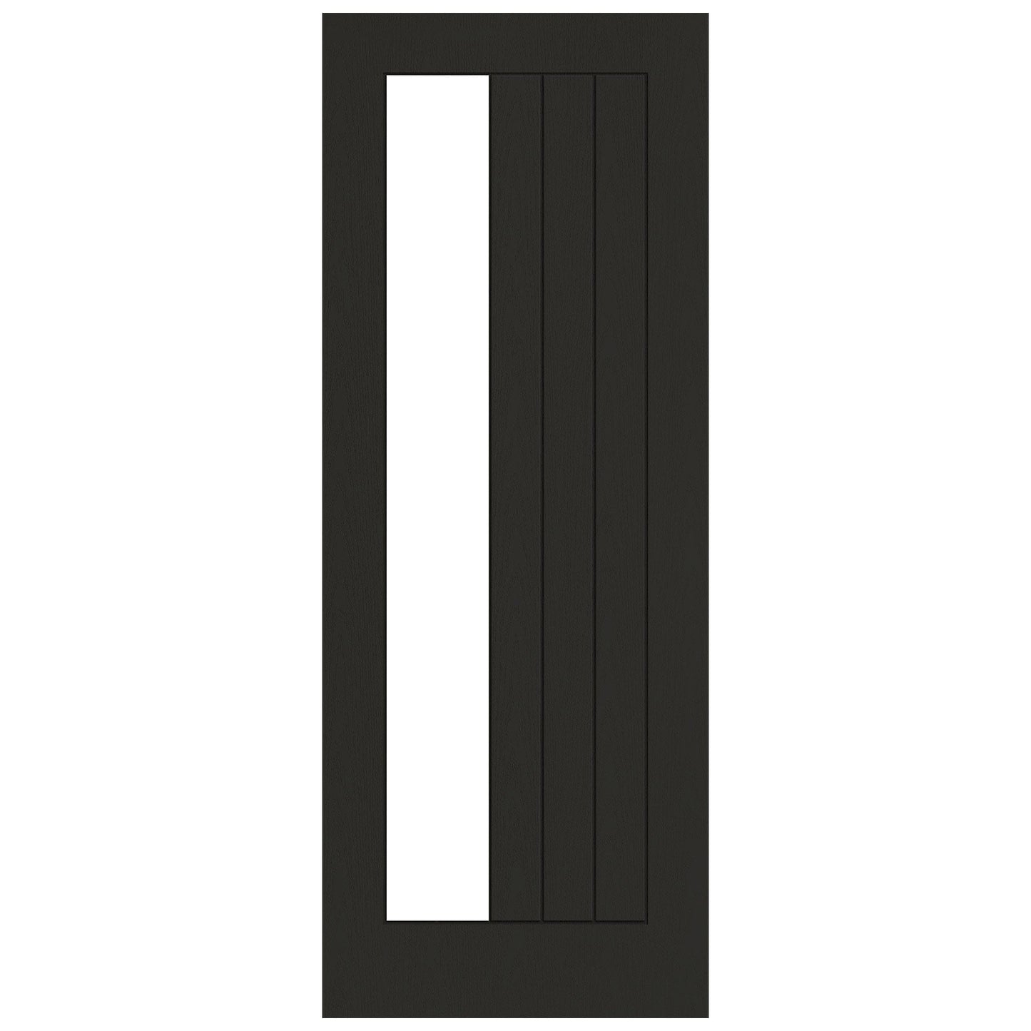 Black Internal Fully Finished Oak Farley 1 Light Offset Clear Glass Made-to-Measure Door (120488)