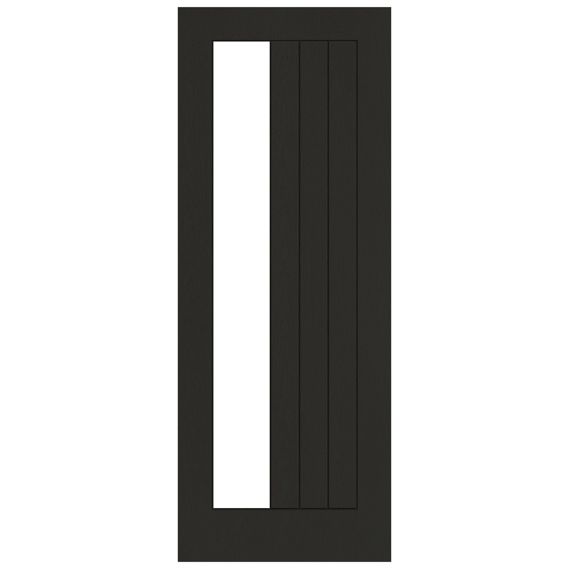 Black Internal Fully Finished Oak Farley 1 Light Offset Clear Glass Made-to-Measure Door (120488)