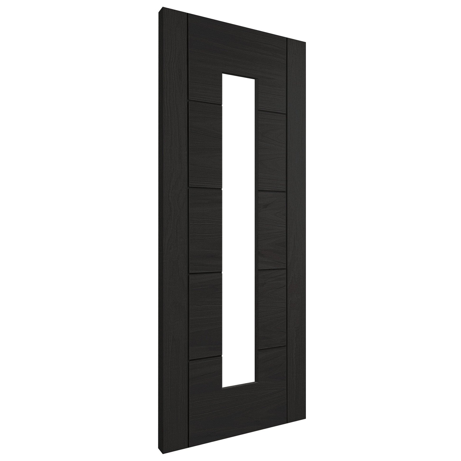Black Internal Fully Finished Oak Parma 1 Light Clear Glass Made-to-Measure Door (120490)