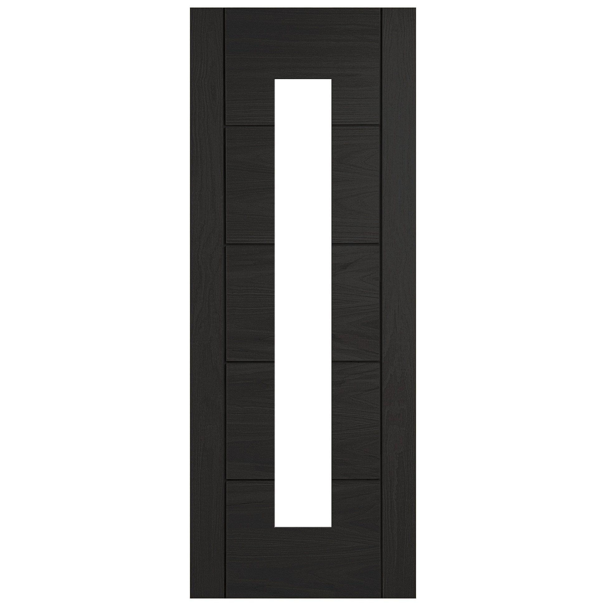 Black Internal Fully Finished Oak Parma 1 Light Clear Glass Made-to-Measure Door (120490)