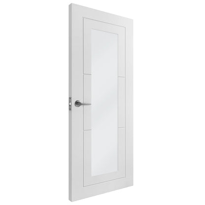 White Internal Primed Temple 1 Light Clear Glass Made-to-Measure Door (120525)