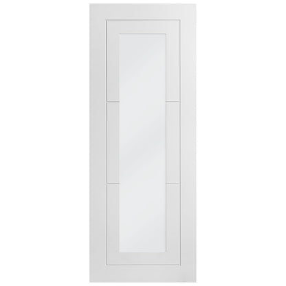 White Internal Primed Temple 1 Light Clear Glass Made-to-Measure Door (120525)