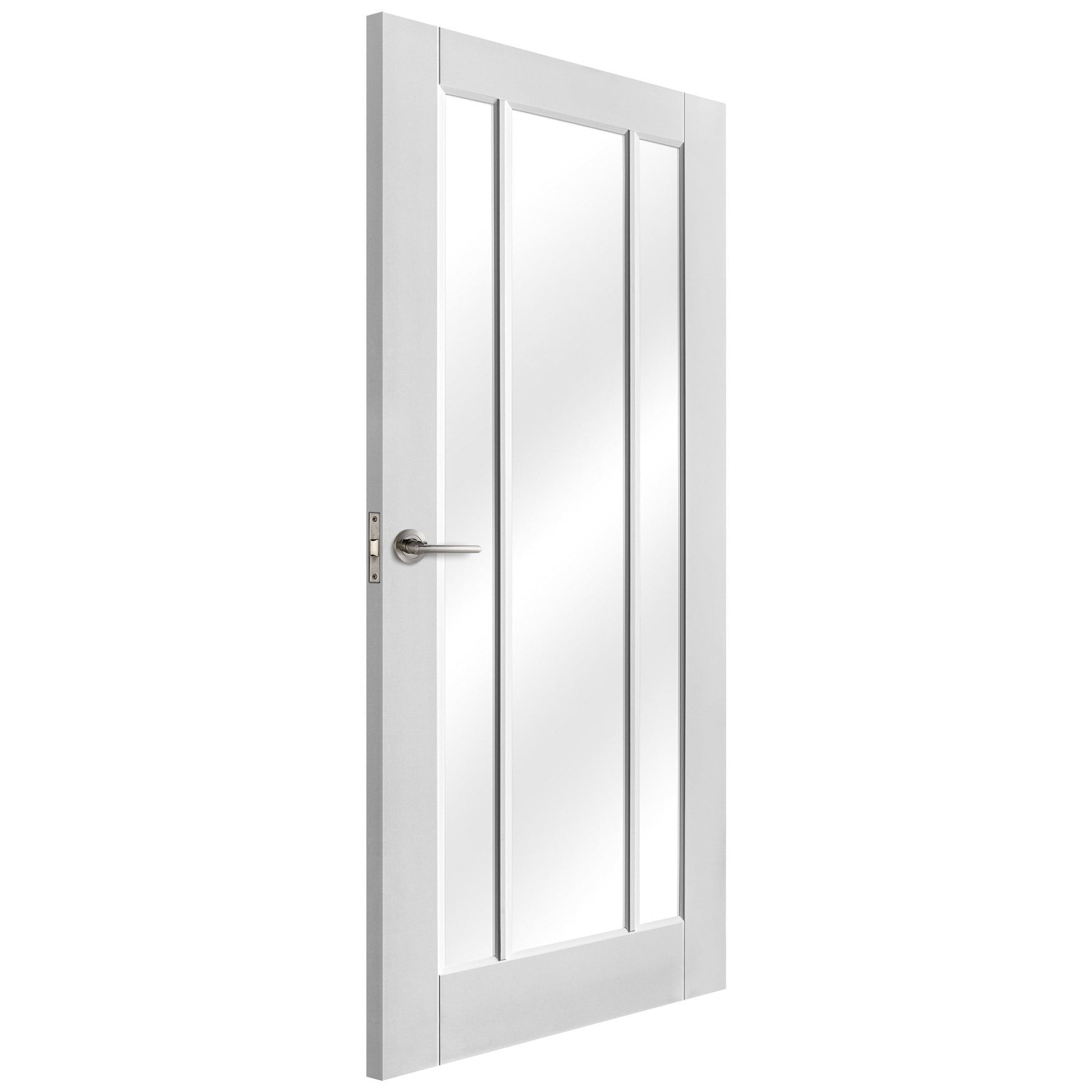 White Internal Primed Toledo 3 Light Clear Glass Made-to-Measure Door (120527)