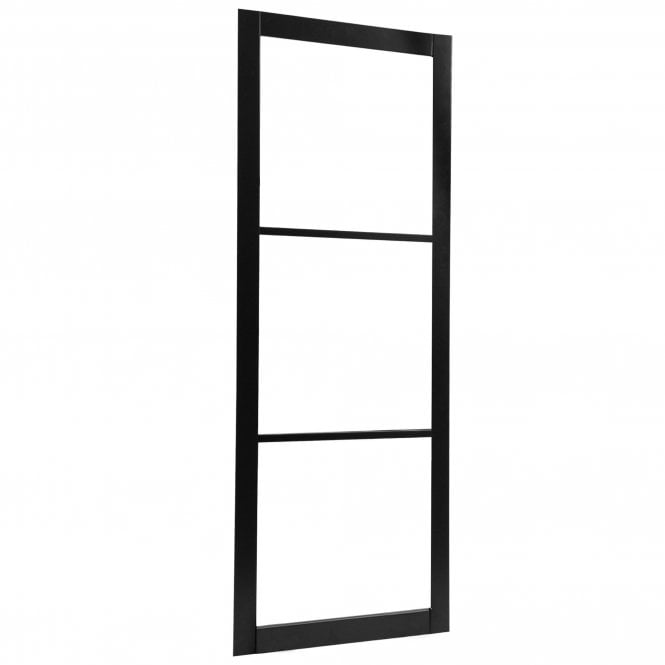 Jet Black Internal Fully Finished Industrial Studio 3 Light Clear Glass Made-to-Measure Door (120536)