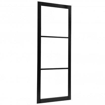 Jet Black Internal Fully Finished Industrial Studio 3 Light Clear Glass Made-to-Measure Door (120536)