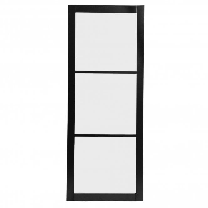 Jet Black Internal Fully Finished Industrial Studio 3 Light Obscure Glass Made-to-Measure Door (120537)