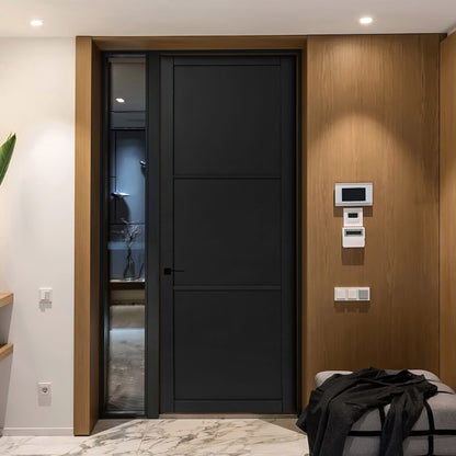 Black Internal Fully Finished Industrial Studio 3 Panel Made-to-Measure Door (120538)