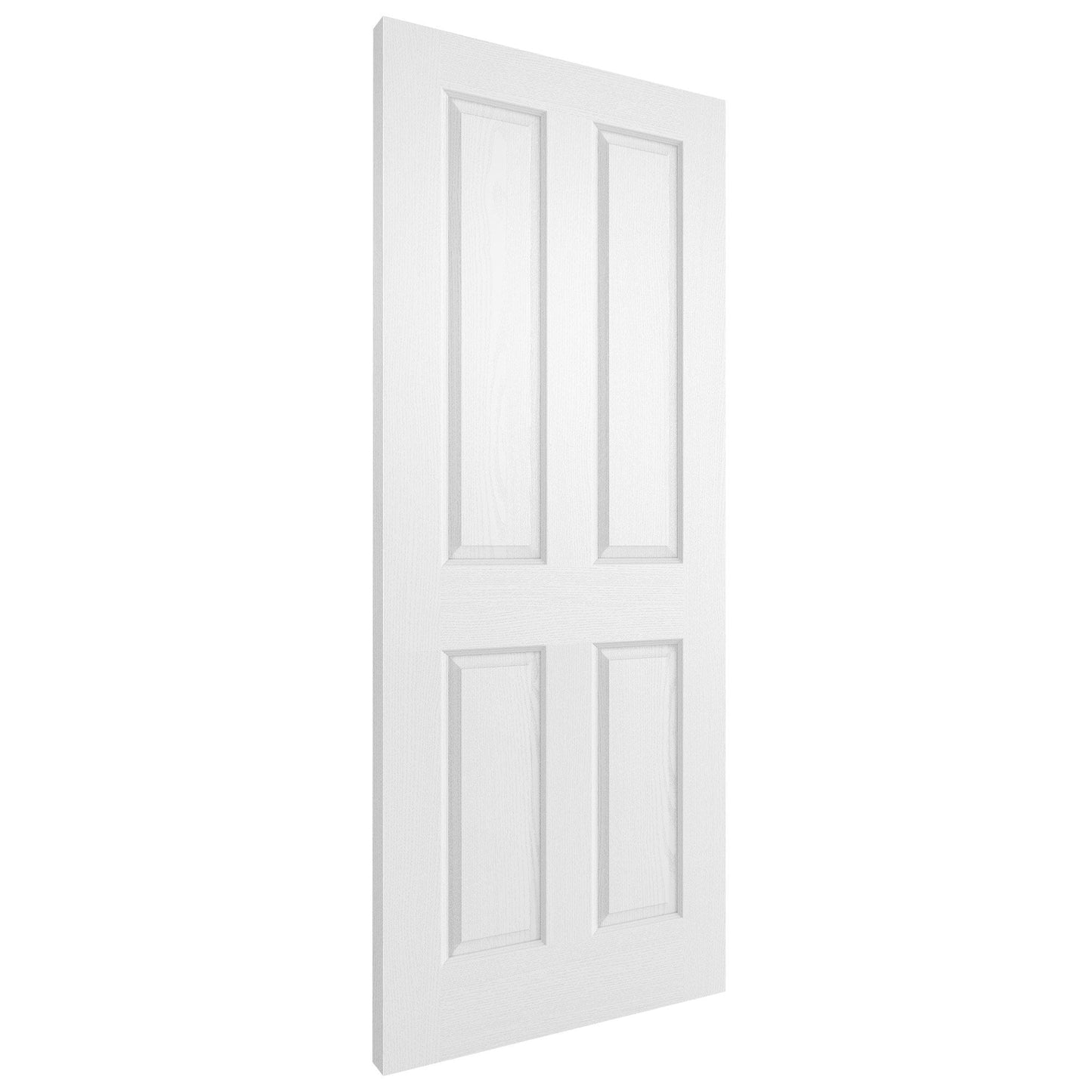 White Internal Primed Lifestyle Textured 4 Panel Square Top FD30 Fire Door (120592)
