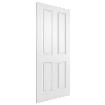 White Internal Primed Lifestyle Textured 4 Panel Square Top FD30 Fire Door (120592)