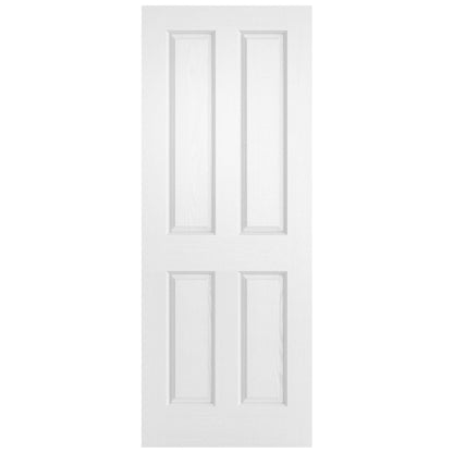 White Internal Primed Lifestyle Textured 4 Panel Square Top FD30 Fire Door (120592)