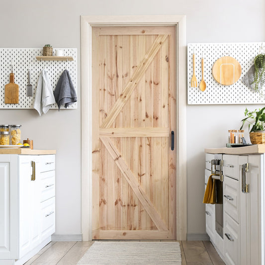 Knotty Pine Internal Unfinished Barn Door (120818)