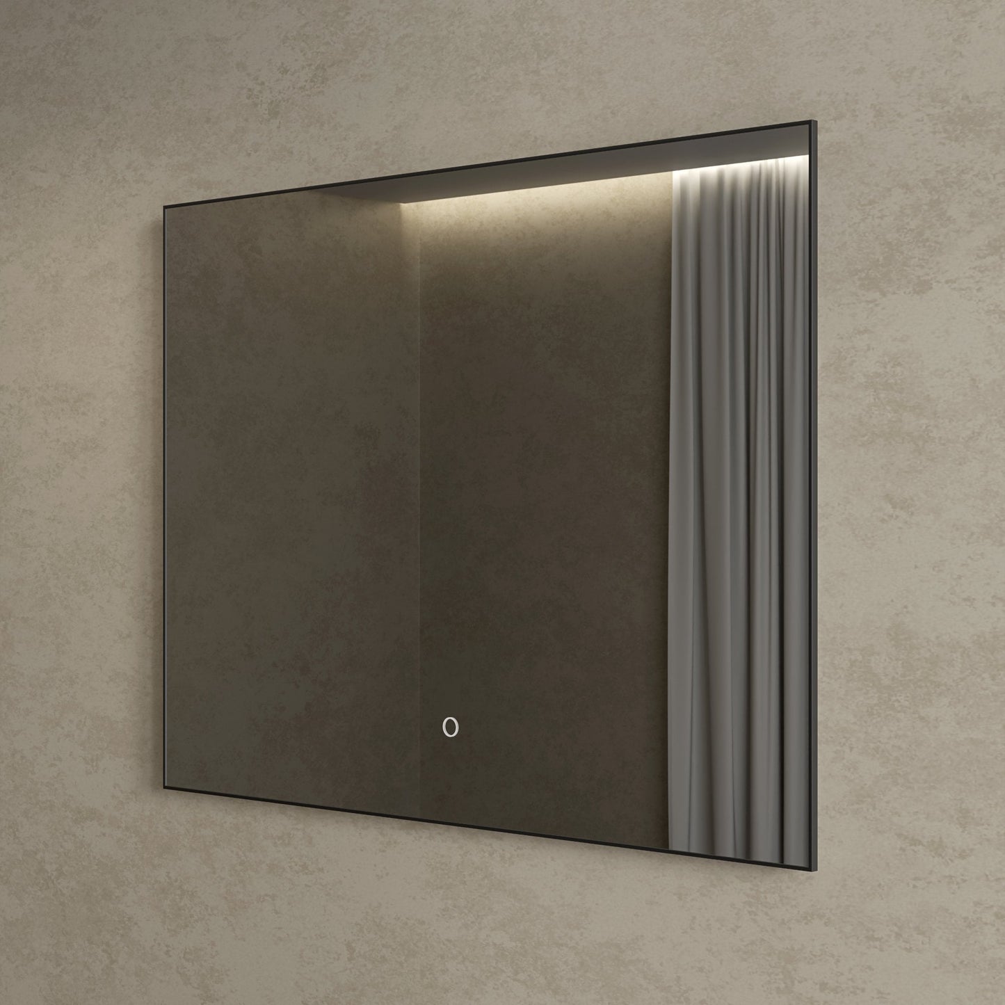 Temple Mirror with Backlit LED Matt Black 1200mm