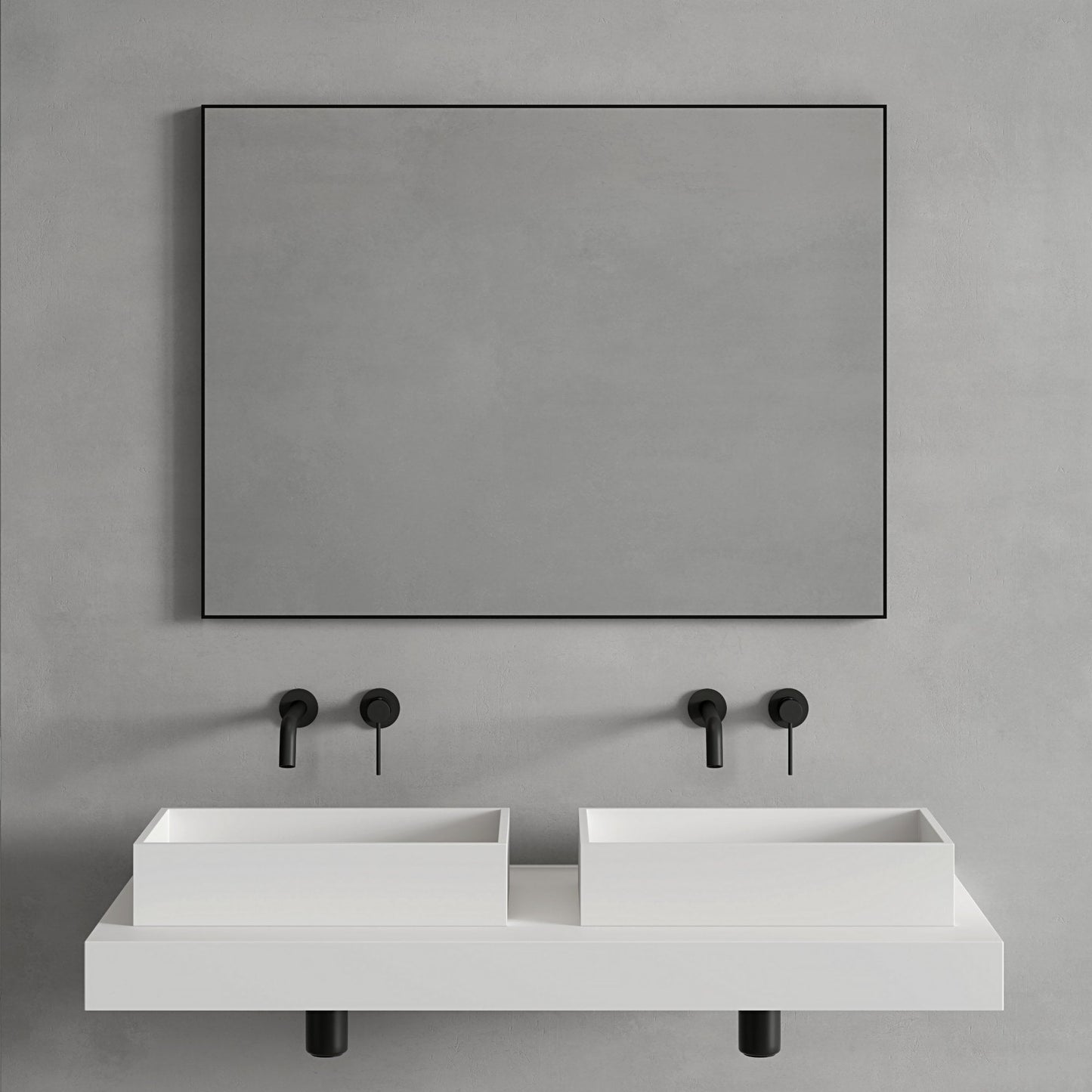 Tyros Matt Black Mirror 1000mm